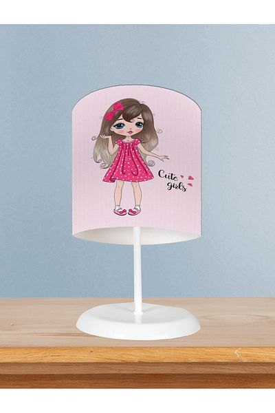 MEKTA HOME Pink Heart Patterned Baby and Children's Room Lampshade