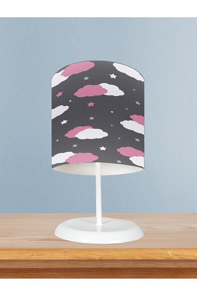 MEKTA HOME Pink and White Cloud Patterned Baby and Children's Room Lampshade