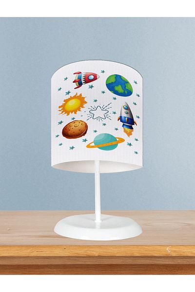 MEKTA HOME Planet and Space X Patterned Baby and Children's Room Lampshade