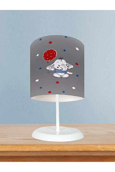 MEKTA HOME BEBEK VE ÇOCUK ODASI Filli Kırmızı Balon Desenli Abajur