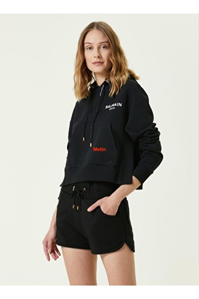 BrandsBoutique سويت شيرت أسود فضفاض من Balmain