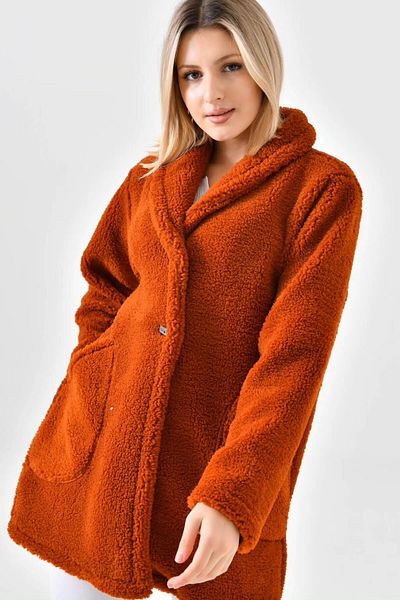 sinemisxxl unlined light cinnamon color teddy coat