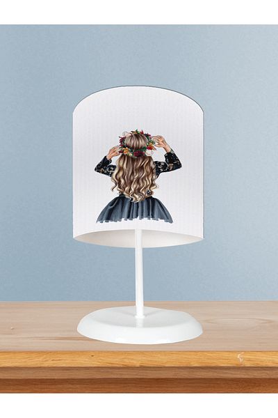MEKTA HOME Girl Patterned Long Haired Princess - Baby and Children's Room Lampshade