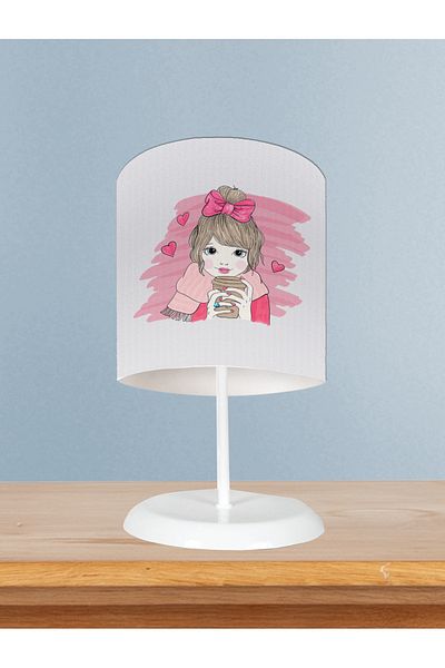 MEKTA HOME Girl Patterned Ribbon Baby and Children's Room Lampshade