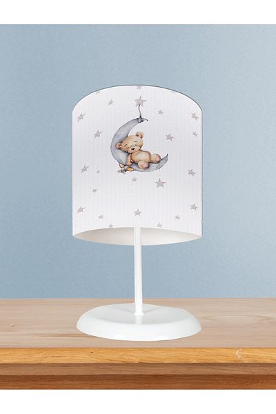MEKTA HOME Bear Patterned Cute Baby and Children's Room - Lampshade Sleeping on the Moon