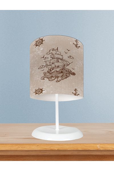 MEKTA HOME Pirate Ship and Rudder Patterned BABY and CHILDREN'S Lampshade