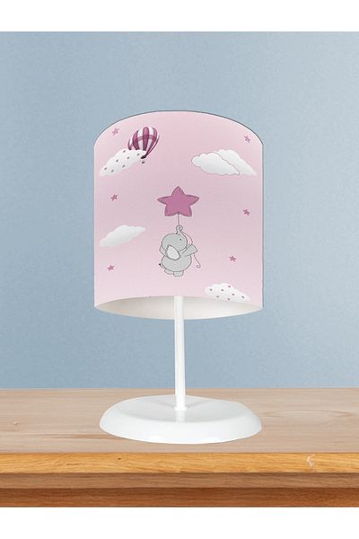 MEKTA HOME Pink Starry Elephant Patterned Baby and Children's Room Lampshade