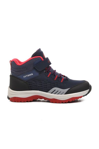Aspor 1391-F Navy Blue-Red Children's Outdoor Boots with Fleece Inside
