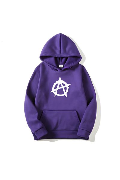 MAGORS Памучен суитшърт с качулка и дълъг ръкав с щампа Anarchy SVART WEAR