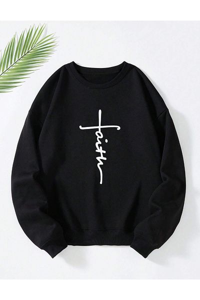 MAGORS SVART WEAR Памучен суичър с дълъг ръкав и качулка с вертикален принт