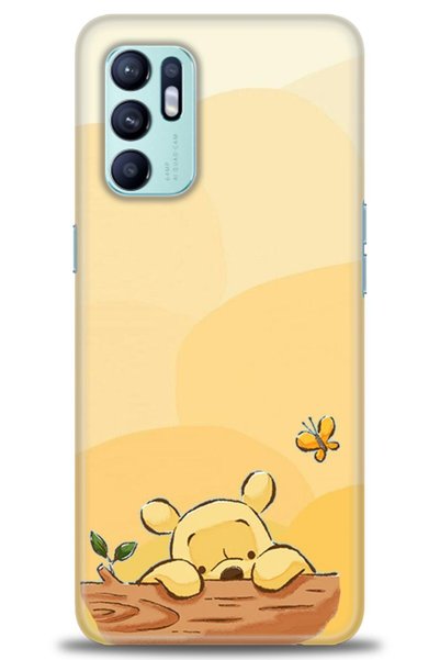 MRCİLETİSİM Oppo Reno 6 Kılıf HD Baskılı Kılıf - Winnie ve Kelebek + Tam Ekra...