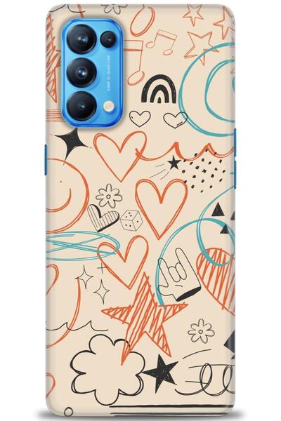 MRCİLETİSİM حافظة مطبوعة عالية الدقة لهاتف اوبو رينو 5 برو - برتقالي + واقي ش...