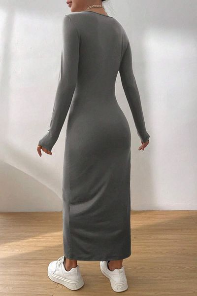 Look Kadıköy Basic Half Fisherman Long Sleeve Dress