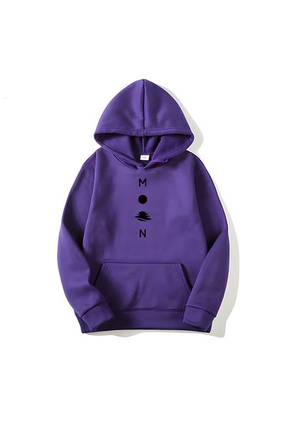 MAGORS Памучен суитшърт с качулка и дълъг ръкав с щампа Moon SVART WEAR
