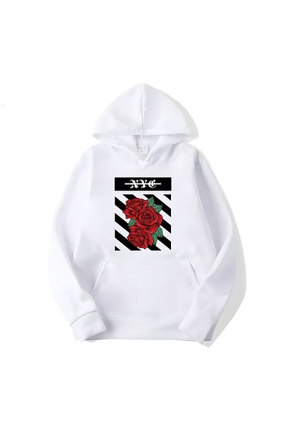 MAGORS Μακρυμάνικο φούτερ SVART WEAR NYC Rose εμπριμέ βαμβακερή κουκούλα
