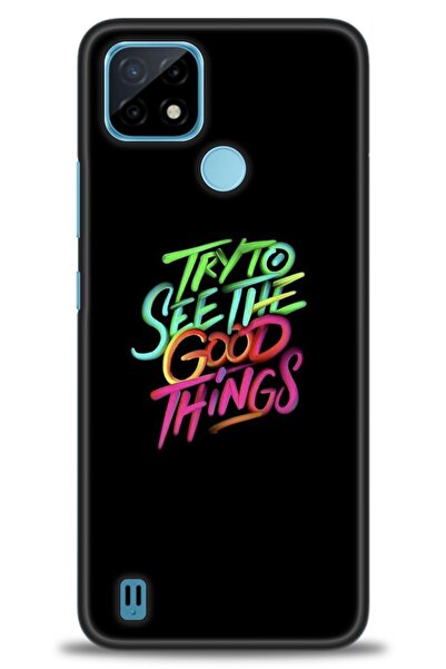 MRCİLETİSİM حافظة Realme C21 مطبوعة بدقة HD - أشياء جيدة + واقي شاشة كامل