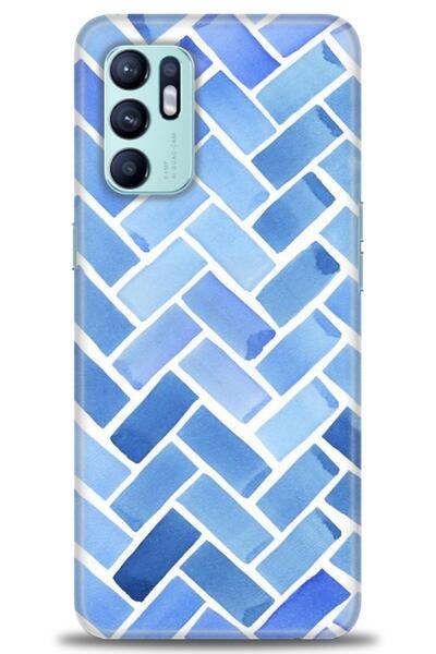 MRCİLETİSİM حافظة مطبوعة عالية الدقة لهاتف اوبو رينو 6 - أزرق + واقي شاشة كامل