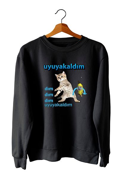 Pisa Art Pisica care a spus I Was Asleep Hanorac cu gâtul turn