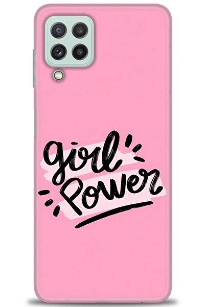 MRCİLETİSİM حافظة سامسونج جالاكسي M22 مطبوعة بدقة HD - Girll Power + واقي شاش...