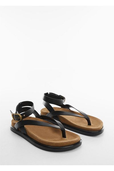 MANGO Woman Buckle Leather Sandals