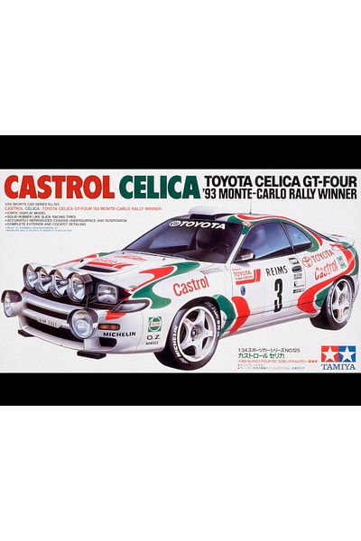TAMIYA 1/24 Toyota Castrol Celica GT-Four 1993 Monte Carlo Plastic Car Model Kit, Disassembled Hobby Set