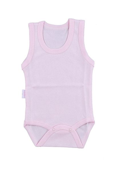 Sebi Bebe Baby Pink Bodysuit with Cotton Straps and Snaps Badi Sb155