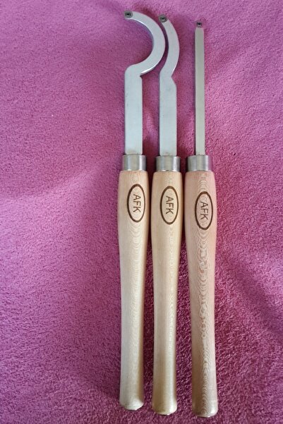 AFK Karbür uçlu Ağaç torna iç oyma 3'lü PRO Bıçak Seti