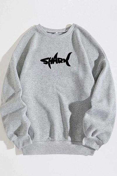 WNWGKN Μοντέρνα μπλούζα Unisex Shark με στάμπα oversize