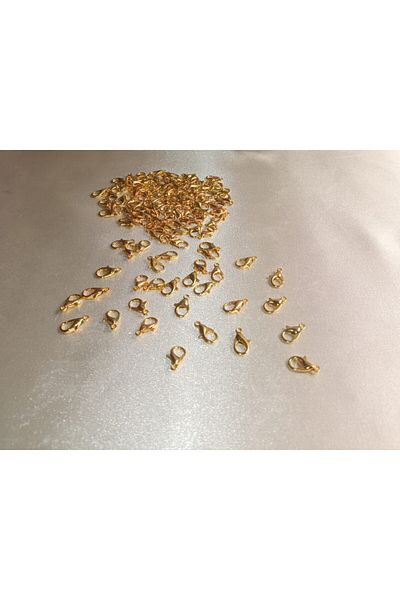 PASAMİA Parrot Clip, Lock Hook, Parrot Closing Clip, Necklace and Bracelet Lock Gold Plated 40 Pieces