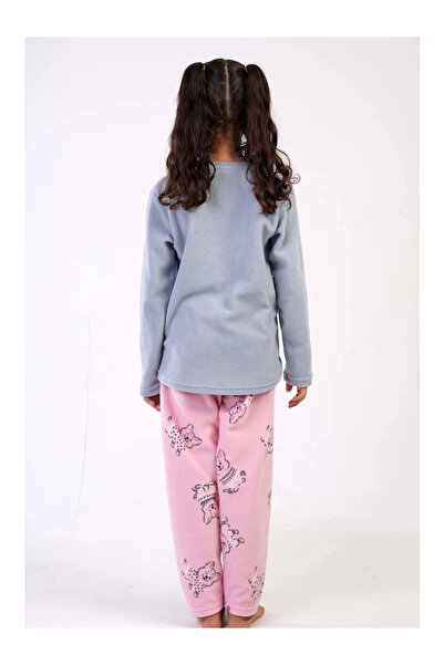 VİENETTA Girl's Fleece Long Sleeve Pajama Set