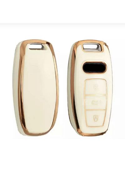 EBG İSTANBUL Audi A6 A7 A8 E-tron Q8 Q5 D5 C8 A3 Key Case WHITE GOLD