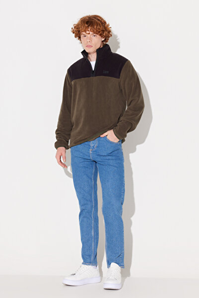 Lee Regular Fit Half Zippered Stand Collar Polar Men's Polar L 232381801