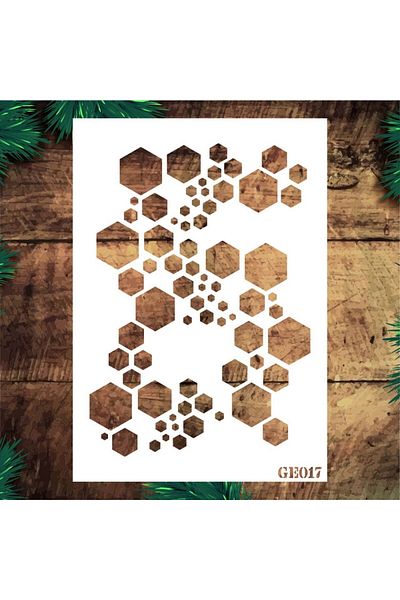 STENCİLTASARIM Stencil Design Ge017 Honeycomb Wall Wooden Glass Painting Pattern