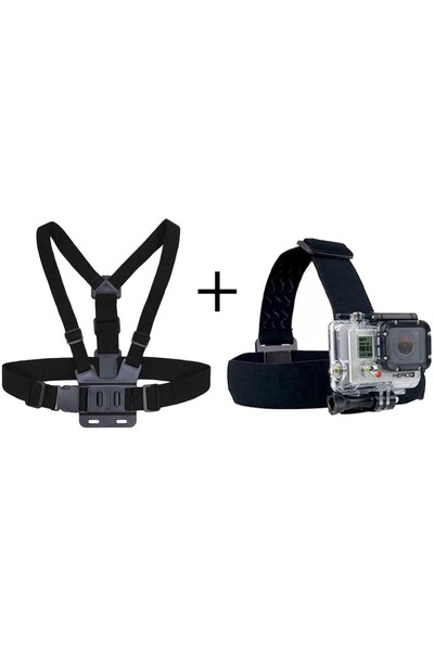 Headband and Chestband Accessory Set Compatible with All Action Cameras