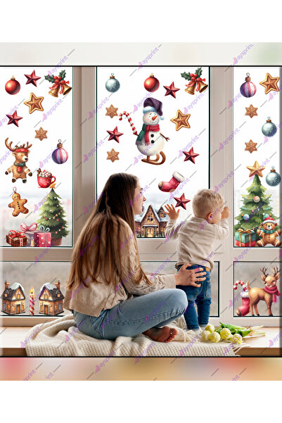 Aysprint Set de autocolante de perete pentru uși din sticlă cu design cu vops...