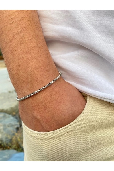 Limezon 3-Piece Twist Knitted Figaro Model Steel Chain Bracelet Set