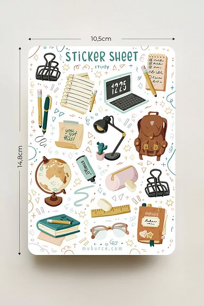 MÜHÜRCE دراسة - مجموعة ملصقات العمل Bujo