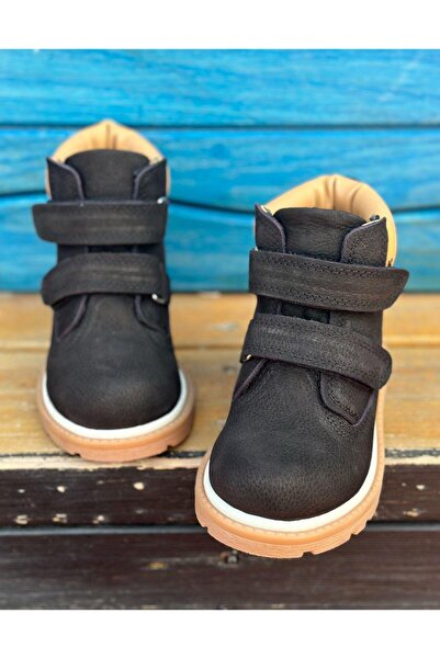 Surpie Shoes Hakiki Deri Çocuk Bot, Çocuk Bantlı Bot, Ortopedik Tabanlı Çocuk Bot