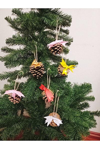 asöy Ornament de Crăciun pentru brad de pin, 6 bucăți, cu panglici de culori ...