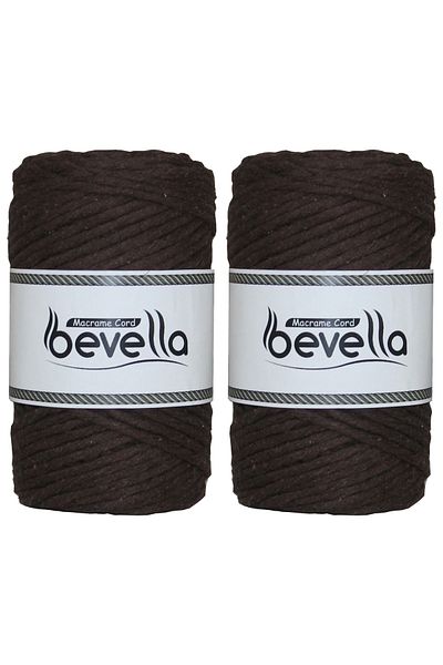 Bevella Macrame Cord Τυλιγμένο σχοινί μακραμέ μονό στριφτό 3 mm Σχοινί βαμβακερό πολυεστέρα μακραμέ 2 x 250 gr