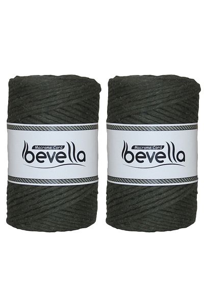 Bevella Macrame Cord Scannable Macrame Thread Single Twist 3 mm Scanned Macrame Polyester Cotton Thread 2 x 250 gr