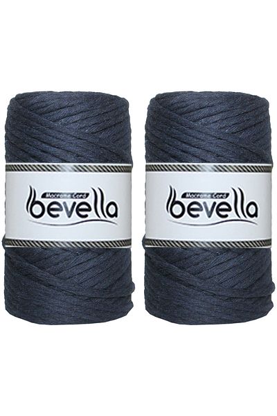 Bevella Macrame Cord Τυλιγμένο σχοινί μακραμέ μονό στριφτό 3 mm Σχοινί βαμβακερό πολυεστέρα μακραμέ 2 x 250 gr