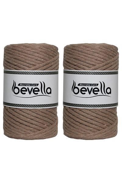 Bevella Macrame Cord Τυλιγμένο σχοινί μακραμέ μονό στριφτό 3 mm Σχοινί βαμβακερό πολυεστέρα μακραμέ 2 x 250 gr
