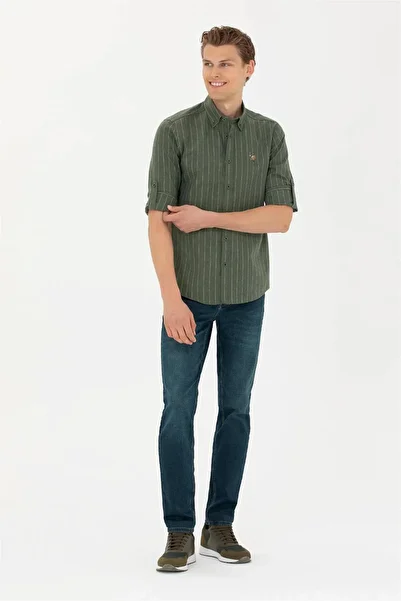 U.S. Polo Assn. Men's Green Long Sleeve ShirtELİFSU BUTİKHOME