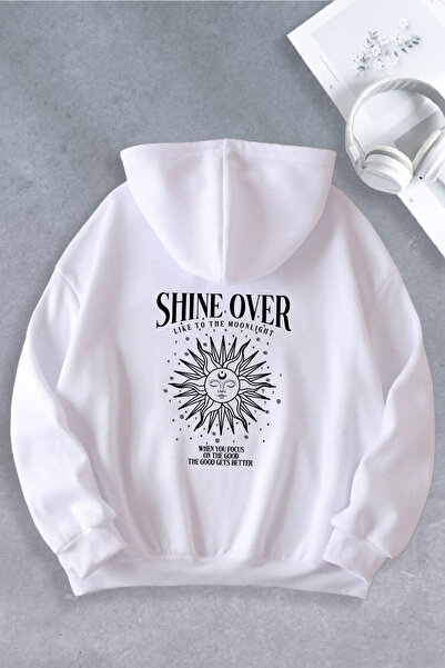 Ciel Lune Unisex Γυναικεία Ανδρική Φούτερ με στάμπα Skymoon Oversize