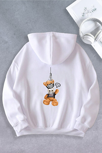 Ciel Lune Φούτερ Unisex Oversize με μάσκα αρκούδας