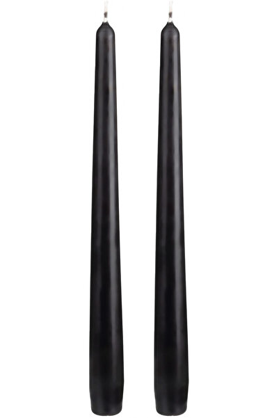 Herdekora Şamdan Mumu 2'li Paket Siyah 25 Cm.