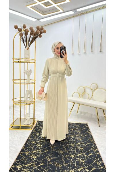 Moda TüTü Ayperi Plise Detaylı Elbide
