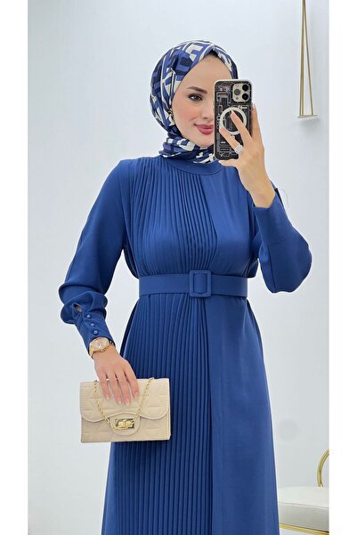 Moda TüTü Ayperi Plise Detaylı Elbide