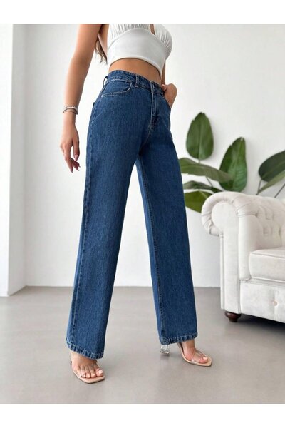HAKKE Lycra Boyfriend Wide Leg Jeans